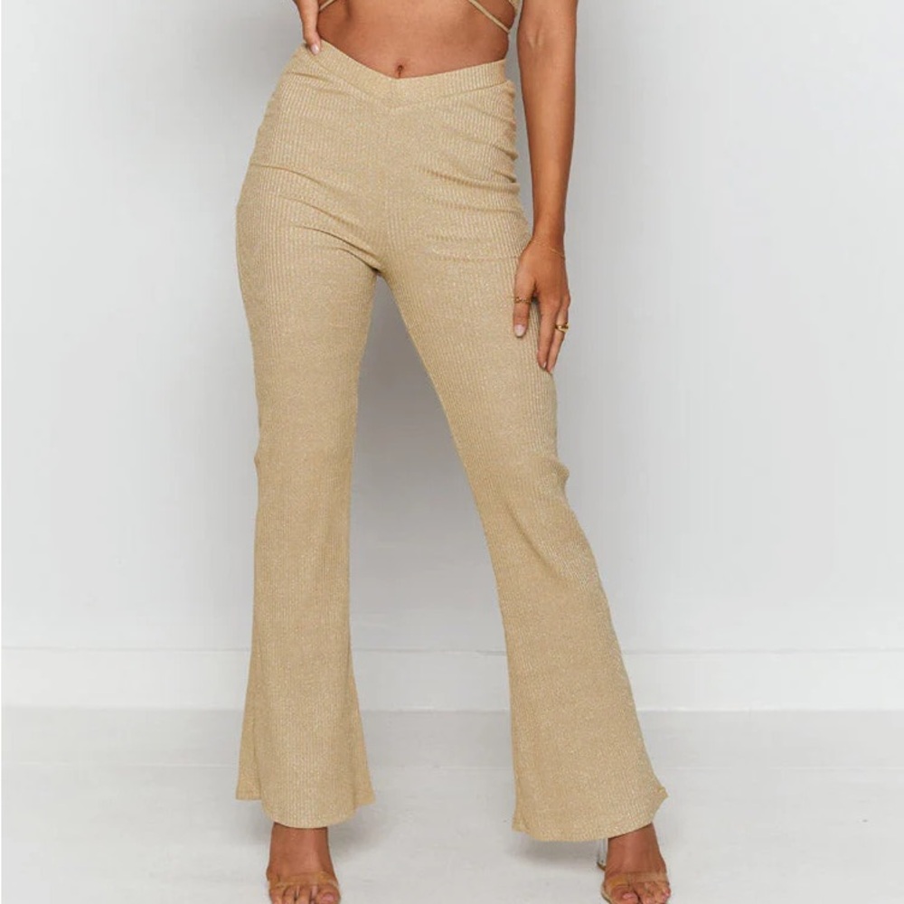 Cute 80s Flare Ribbed Pants